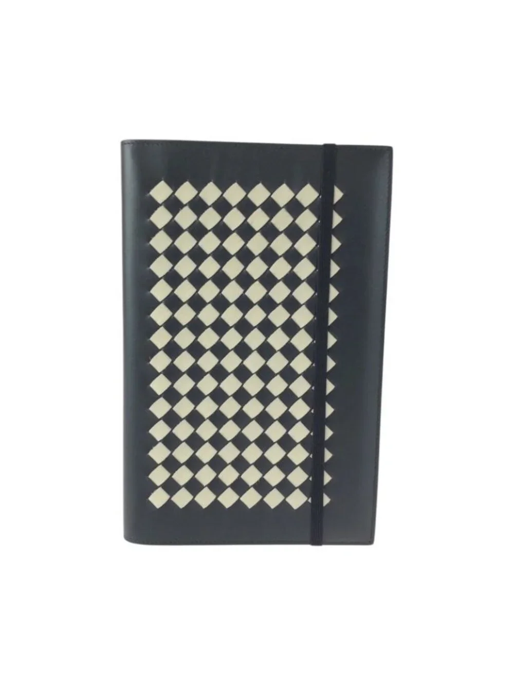 Bottega Veneta Intrecha Top Black White Leather No Top Book Cover Notebook